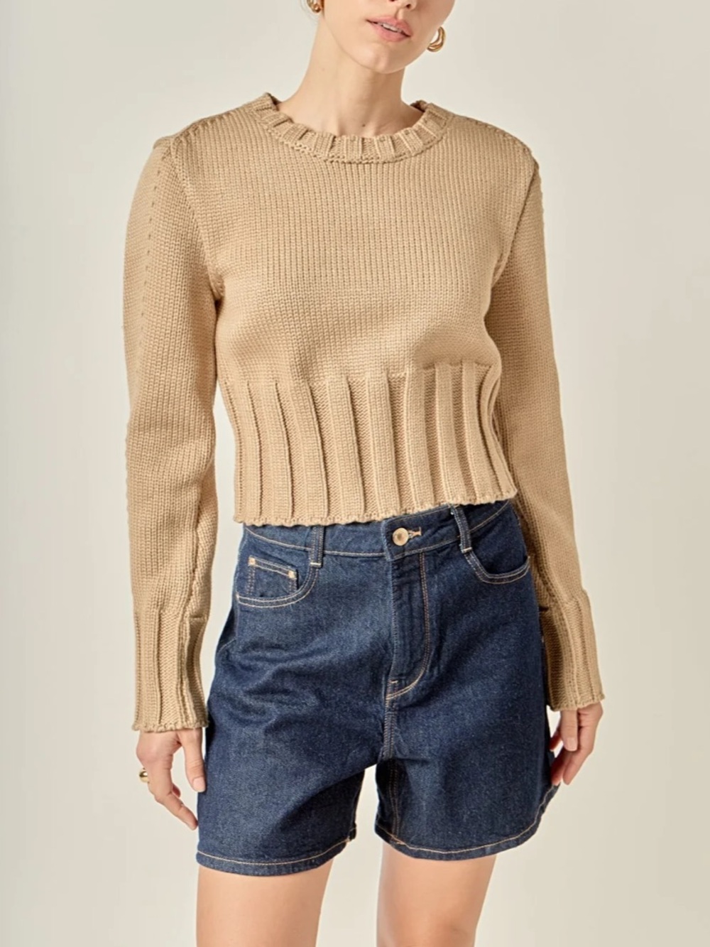 English Factory Open Back Cropped Sweater Size M
